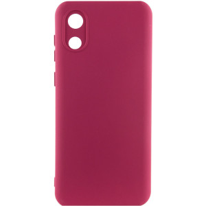Чохол Silicone Cover Lakshmi Full Camera (A) для Samsung Galaxy A03 Core (Бордовий)
