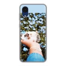 Чехлы с изображением разных животных для Samsung Galaxy A03 Core (Ежик на руках)