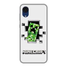 Чехол Майнкрафт на Samsung Galaxy A03 Core (AlphaPrint) Minecraft (крипер Майнкрафт)