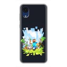 Чехол Майнкрафт на Samsung Galaxy A03 Core (AlphaPrint) Minecraft (персонажи Minecraft)