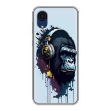 Чехол с Обезьянами Samsung Galaxy A03 Core - (AlphaPrint) (Горилла в наушниках)