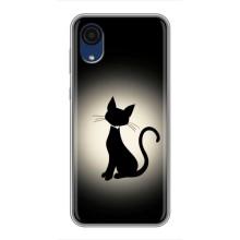 Чехол с принтом для Samsung Galaxy A03 Core (AlphaPrint) Модные коты – Силуэт котика