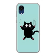 Чехол с милыми котиками на Самсунг А03 Кор – Черный кот