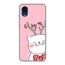 Новогодние Чехлы для Самсунг А03 Кор (VPrint) (Зимний кот)