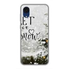 Новогодние, Праздничные Чехлы для Samsung Galaxy A03 Core - 2024 год (Let it snow)