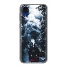 Новогодние, Праздничные Чехлы для Samsung Galaxy A03 Core - 2024 год (Зимний поезд)