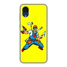 Силиконовый бампер (Работники) на Samsung Galaxy A03 Core (Строитель)