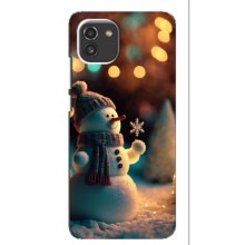 Чехлы на Новый Год Samsung Galaxy A03 (A035) (Снеговик праздничный)