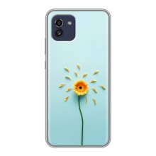 Чехлы с Цветами для Samsung Galaxy A03 (A035) (VPrint) (Желтый цветок)