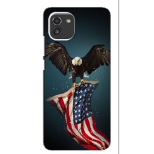 Чехол Флаг USA для Samsung Galaxy A03 (A035) (Орел и флаг)