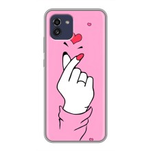 Чехол с принтом для Samsung Galaxy A03 (A035) (AlphaPrint - Знак сердечка) – Знак Love