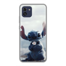 Чехол с рисунком Стич для Samsung Galaxy A03 (A035) – Стич с цветочком