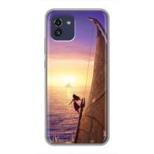 Чехол с мультфильмом Моана Samsung Galaxy A03 (A035) (Моана в море)
