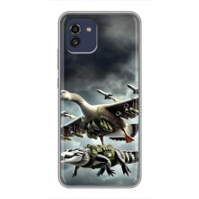 Чехол с мемами тралалело тралала для Samsung Galaxy A03 (A035) – Гусини и крокодило