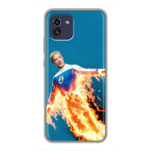 Чехол с принтом Фантастическая четверка для Samsung Galaxy A03 (A035) – Человек-Факел