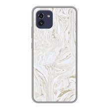 Мраморный чехол на Samsung Galaxy A03 (A035) (VPrint) (Белый мрамор)
