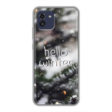 Новогодние, Праздничные Чехлы для Samsung Galaxy A03 (A035) - 2024 год (Hello winter)