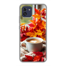 Чехол с уникальным дизайном «Осень с кофе» для Samsung Galaxy A03 (A035)