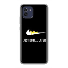 Силиконовый Чехол на Samsung Galaxy A03 (A035) с картинкой Nike (Later)