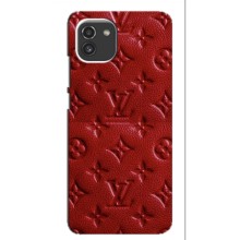 Текстурный Чехол Louis Vuitton для Самсунг А03 – Красный ЛВ