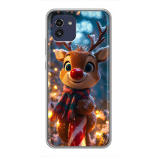 Яркий чехол для Samsung Galaxy A03 (A035) с Зимними Оленятами – Олень в шарфе