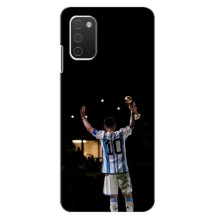 Чехлы Лео Месси Аргентина для Samsung Galaxy A03s (Лео Чемпион)