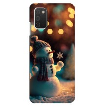 Чехлы на Новый Год Samsung Galaxy A03s (Снеговик праздничный)