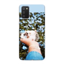 Чохли з зображенням різних тварин на Samsung Galaxy A03s (Їжачок в руці)