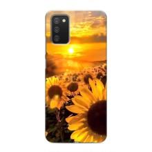 Чехол с Цветами для Samsung Galaxy A03s (поле подсолнухов)