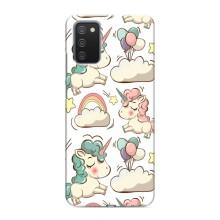 Чехол для Самсунг А03с - (Единорожки - Новинки) (AlphaPrint) (Единорожки)