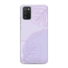 Чехол цветочный дизайн для Samsung Galaxy A03s – Монстера фиолетовая