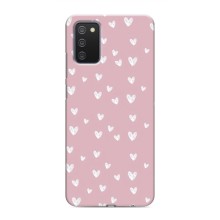 Чохол з розовим принтом для Samsung Galaxy A03s (Сердечки на рожевому)