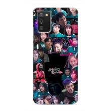 Чехол Гра в кальмара для Samsung Galaxy A03s – Коллаж игры кальмара