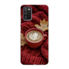 Чехол с уникальным дизайном «Осень с кофе» для Samsung Galaxy A03s – Кофе на пледе