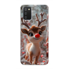Яркий чехол для Samsung Galaxy A03s с Зимними Оленятами