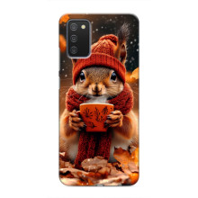 Друкований чохол 'Звірята з кавою' для Samsung Galaxy A03s – Білка з кавою