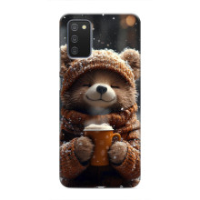 Друкований чохол 'Звірята з кавою' для Samsung Galaxy A03s – Мішка з кавою