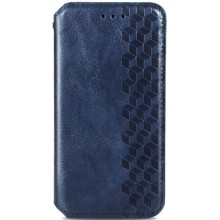 Кожаный чехол книжка GETMAN Cubic (PU) для Samsung Galaxy A04 (Синий)