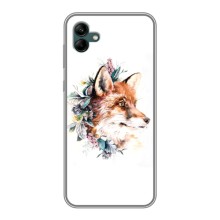 Чехлы с картинкой Лисички для Samsung Galaxy A04 (VPrint) (Лисичка в цветочках)