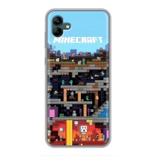 Чехол Майнкрафт на Samsung Galaxy A04 (AlphaPrint) Minecraft (фон Minecraft)