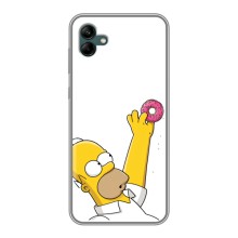 Чехол с Симпсонами для Samsung Galaxy A04 (VPrint) (Гомер с пончиком)