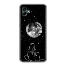 Чехол с рисунком кот на Samsung Galaxy A04 (Девушка с котом)