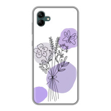 Силконовий чохол з принтом в квітах на Samsung Galaxy A04 (Фіолетовий букет)
