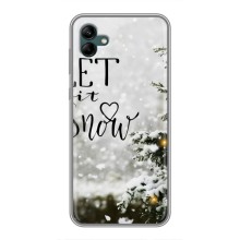 Новогодние, Праздничные Чехлы для Samsung Galaxy A04 - 2024 год (Let it snow)