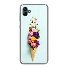 Чехлы с тематикой "ЦВЕТЫ" на Samsung Galaxy A04 (Цветок-мороженное)