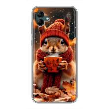Друкований чохол 'Звірята з кавою' для Samsung Galaxy A04 – Білка з кавою