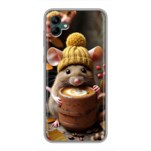 Друкований чохол 'Звірята з кавою' для Samsung Galaxy A04 – Мишка з кавою