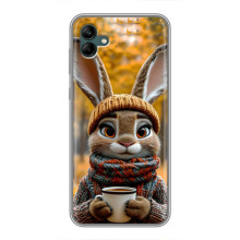 Друкований чохол 'Звірята з кавою' для Samsung Galaxy A04 – Зайчик з кавою