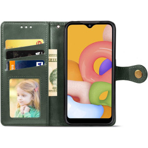 Шкіряний чохол-книжка GETMAN Gallant (PU) для Samsung Galaxy A04e – Зелений
