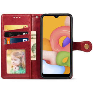 Шкіряний чохол-книжка GETMAN Gallant (PU) для Samsung Galaxy A04e – Червоний